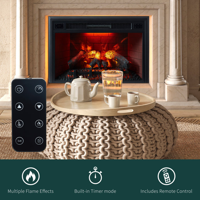 Symple Stuff Dovie 35'' W Electric Fireplace & Reviews Wayfair